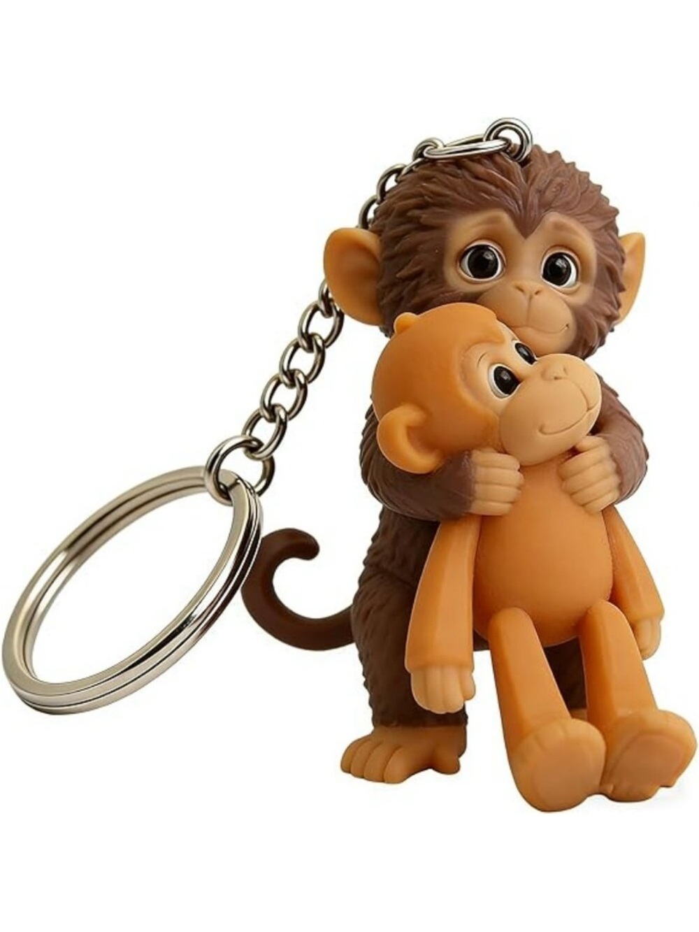 Punch The Monkey 3D Keychain Key Ring for Backpack Purse Car Keys